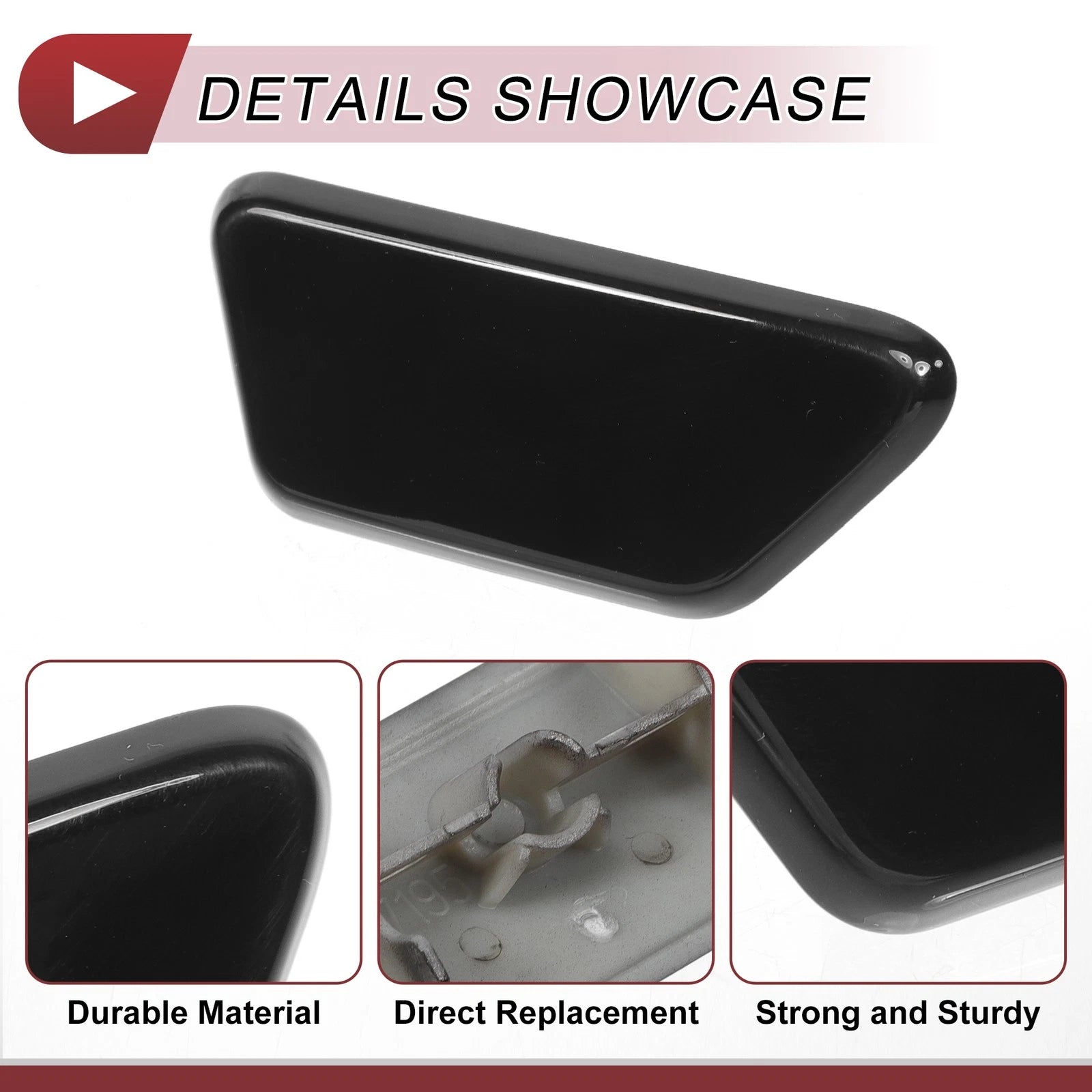 Front Right Washer Nozzle Cover Cap for Mitsubishi Outlander XL (2013–2015) Black