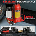 20 Ton Air Hydraulic Lift Bottle Jack for Cars Trucks (10.4-19.8in)