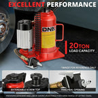 20 Ton Air Hydraulic Lift Bottle Jack for Cars Trucks (10.4-19.8in)