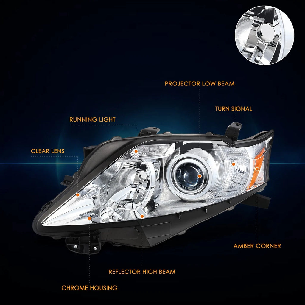 Left Side Black Amber LED Projector Headlight for GMC Acadia (2013–2016)