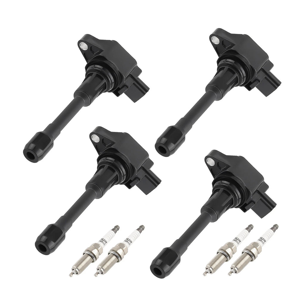4X Ignition Coils + 4X Spark Plugs for Nissan Altima, Infiniti QX60 (2013–2020) UF-549