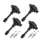 4X Ignition Coils + 4X Spark Plugs for Nissan Altima, Infiniti QX60 (2013–2020) UF-549