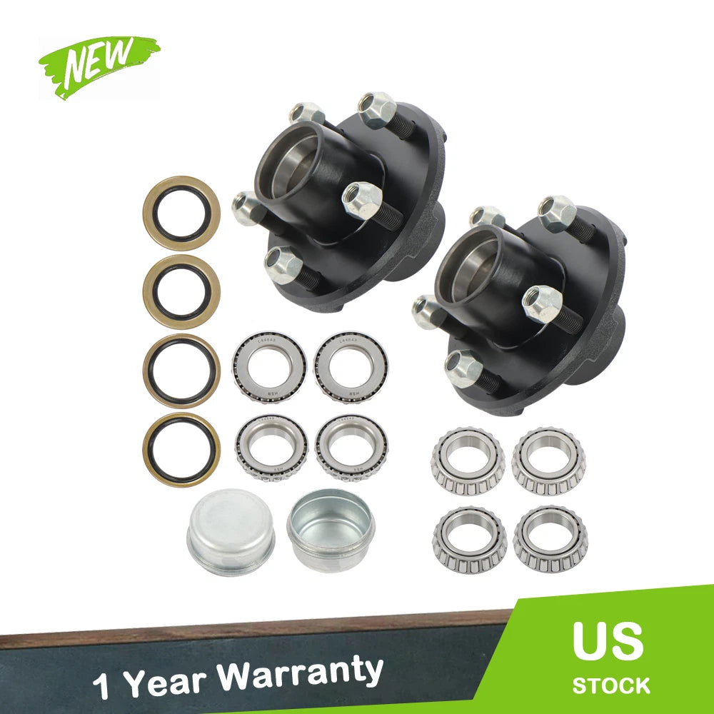 Set of 2 Trailer Hub Kit for 2000 lbs Spindle (1" or 1.0625")