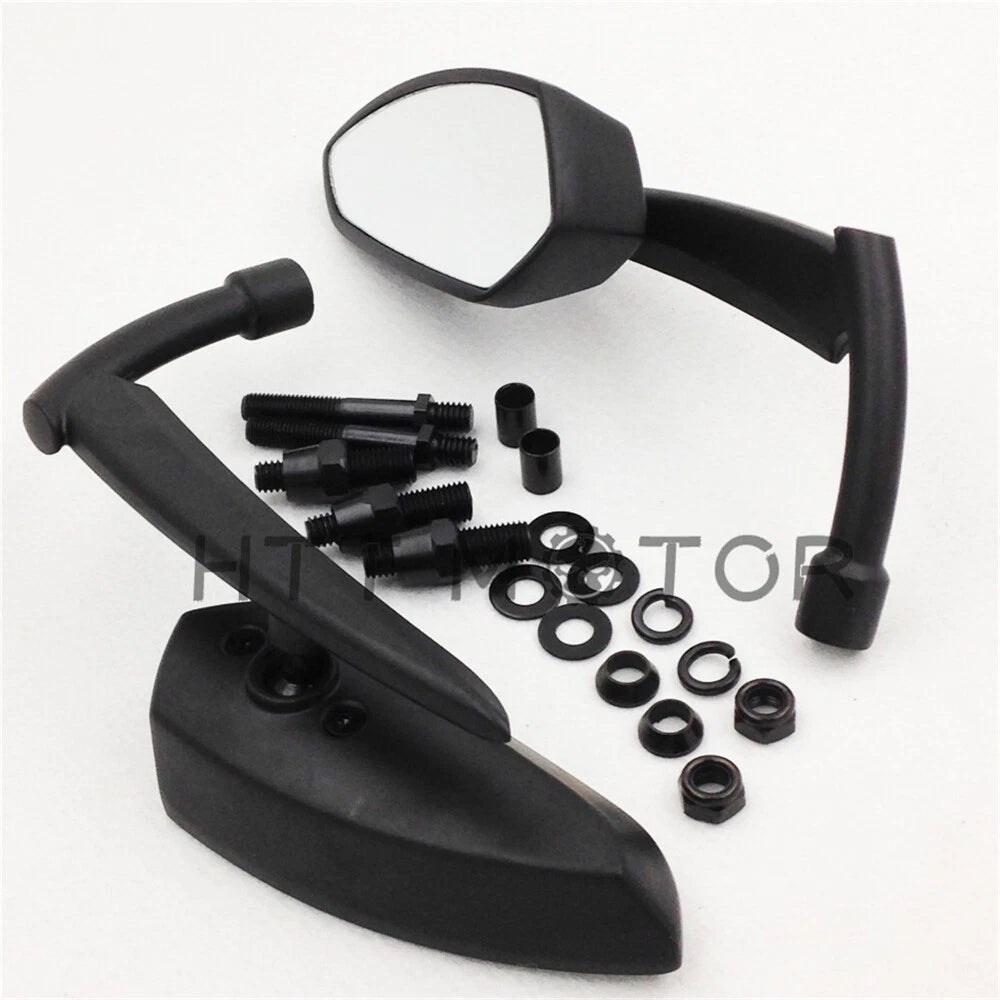 Blade Mirrors for Harley, Kawasaki, Honda, Yamaha Motorcycles (All Models) Black Pair