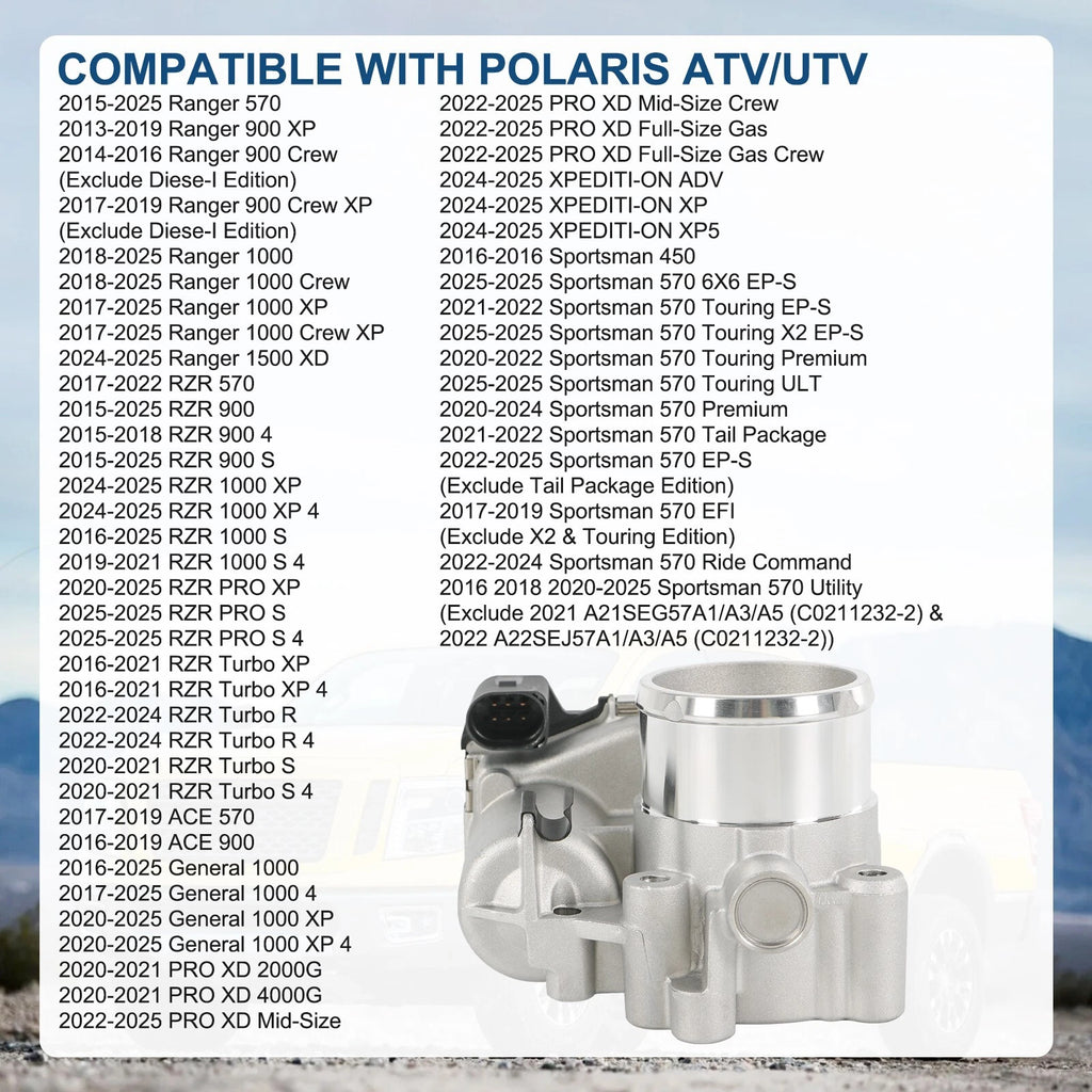Throttle Body for Polaris Ranger 570 900 1000 1500 Crew XP XD (2015–2023)