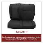 Set of 2 Black Front & Rear Seat Covers for Toyota Tundra CrewMax (2014–2021)