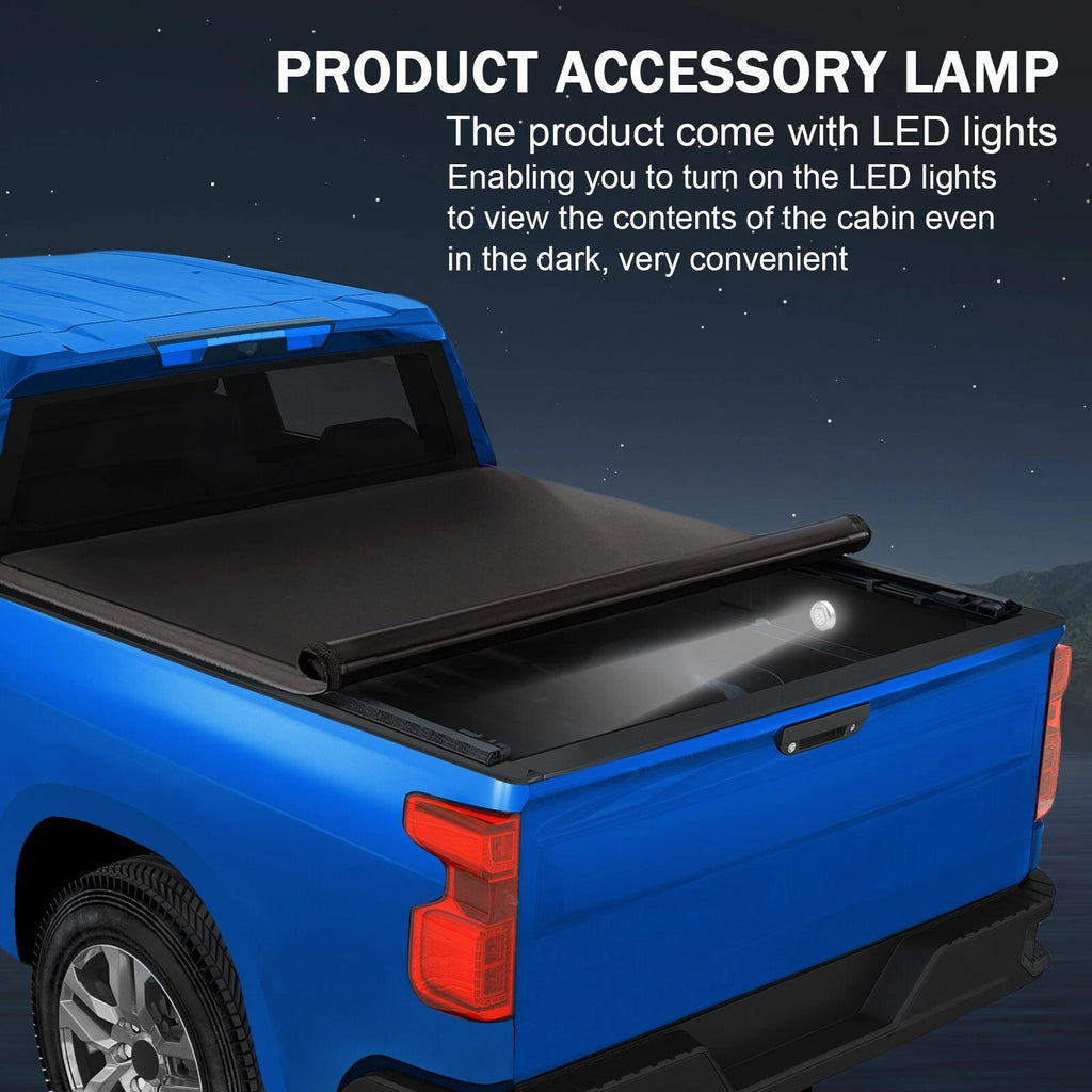 Roll-Up Tonneau Cover for Chevy Silverado GMC Sierra 1500 (2020–2024) 6.8FT