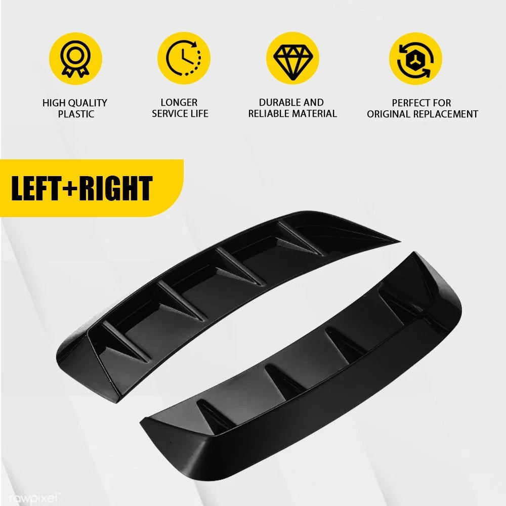 2pcs Glossy Black Side Fender Air Vents for Universal EV (No Specific Years)
