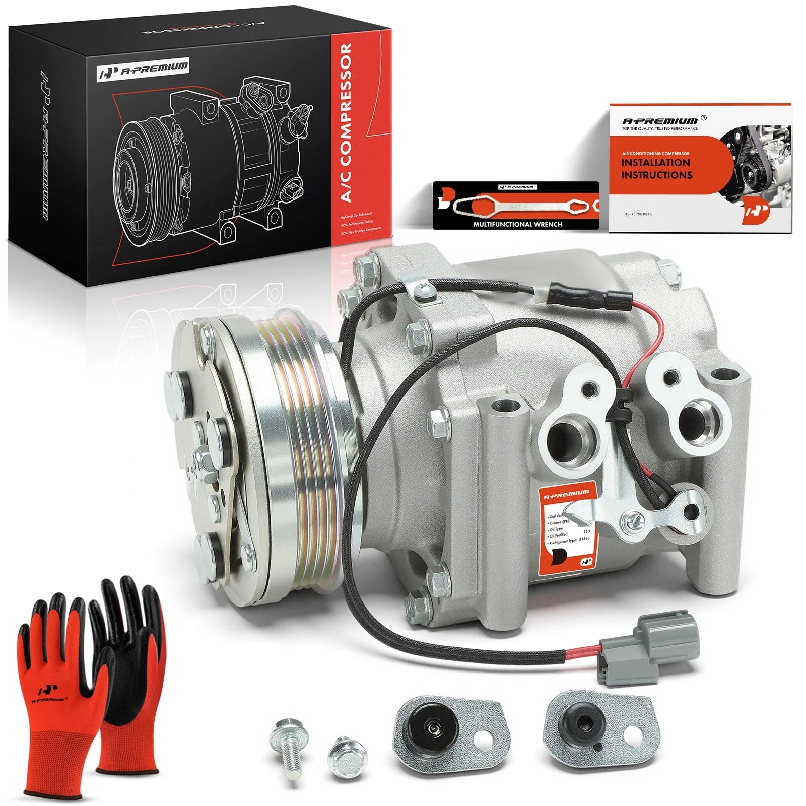 A/C Compressor with Clutch for Honda Civic (1992–1993)