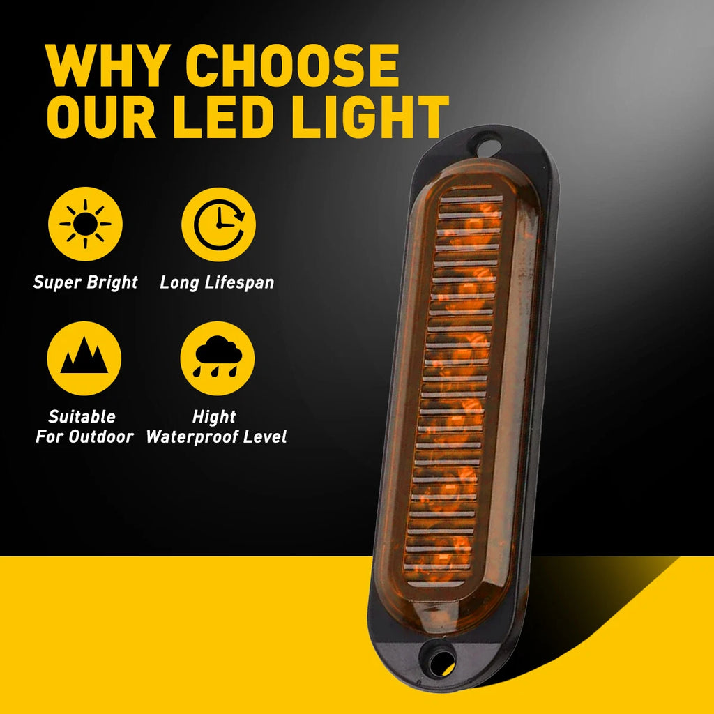 Set of 4 LED Side Marker Amber Lights for Truck Trailer RV