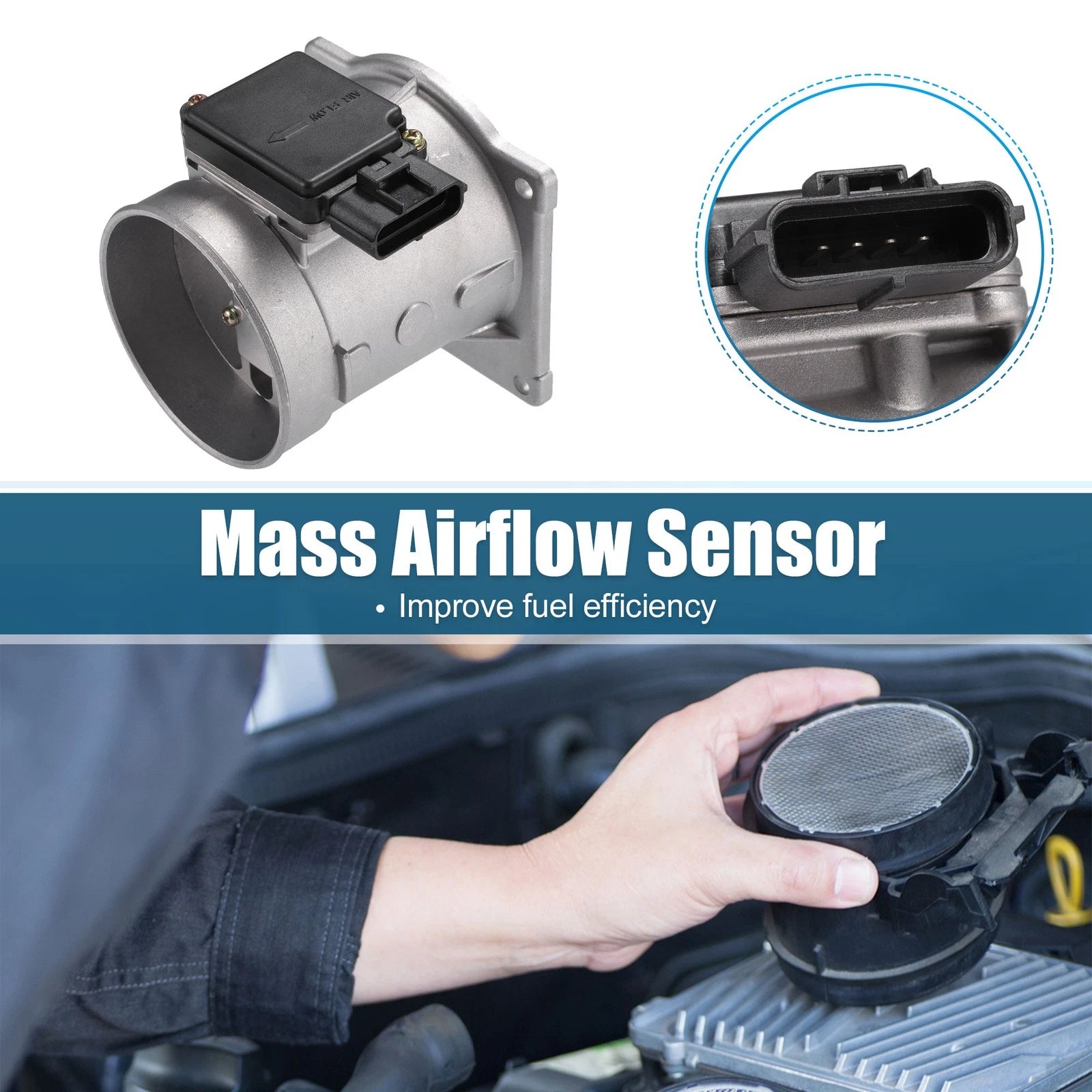 Mass Air Flow Sensor for Ford Expedition (1997–1998) No.F8LF-12B579-AA