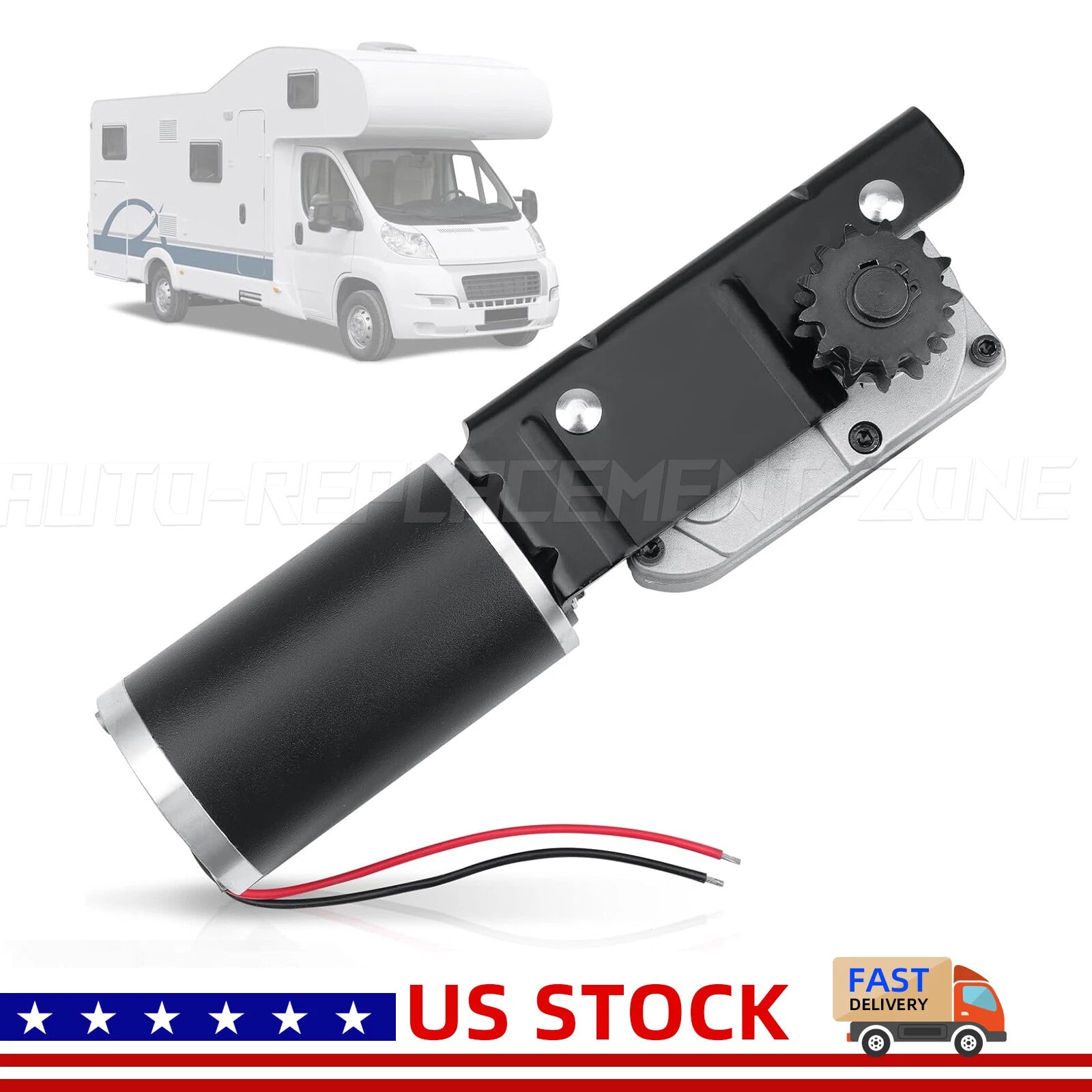 RV Slide Out Gear Box and Motor for RVs (Replace R25076-1, R25075)