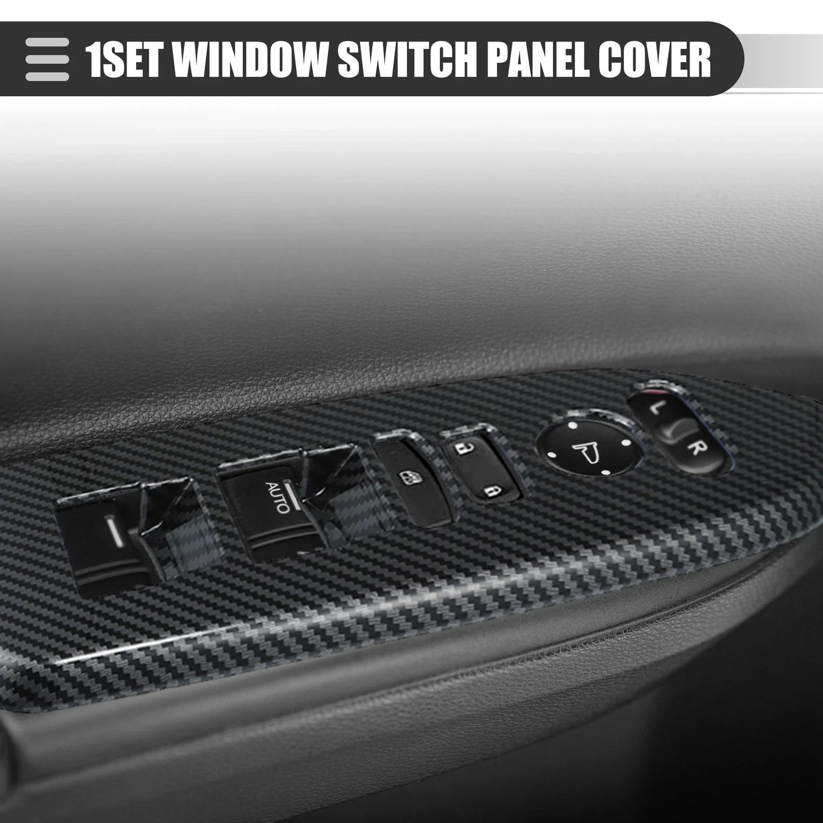 Window Switch Panel Cover Trim for Honda CRV 2017-2022 Carbon Fiber