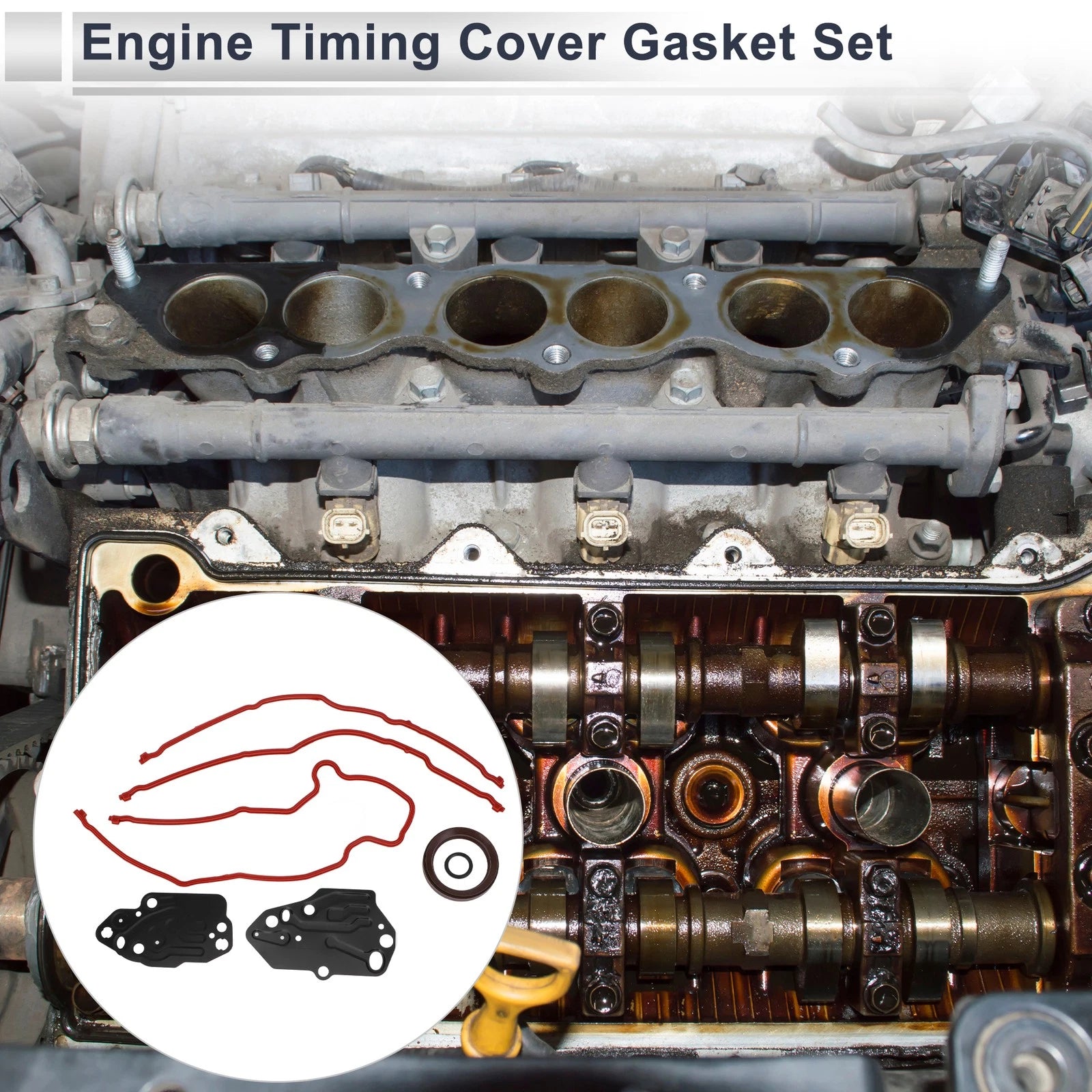 Set of 2 Engine Timing Cover Gasket Seal TCS46078 for Ford Lincoln 5.4L