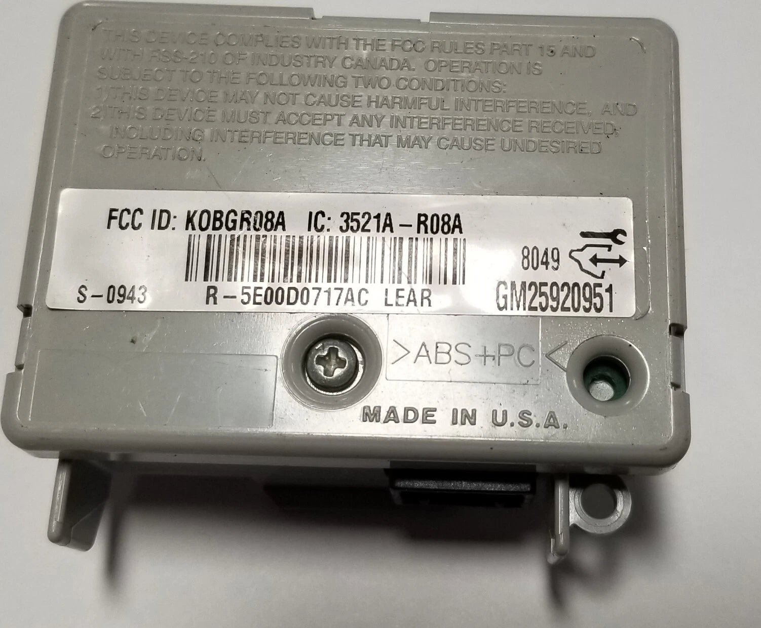 Keyless Entry Receiver for Chevrolet Malibu Aura (2008) 25920951