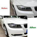 Black Headlight Eye Lids Covers for BMW E90 E91 3-Series (2005–2012)