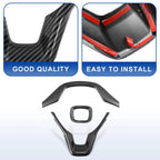 3pcs Steering Wheel Cover Trim for Honda Accord (2018–2021) Carbon Fiber