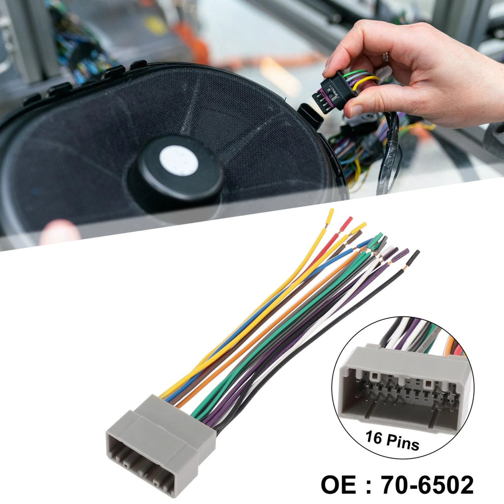 Car CD Player Wire Harness Adapter for Chevrolet Chrysler Dodge (70-6502)
