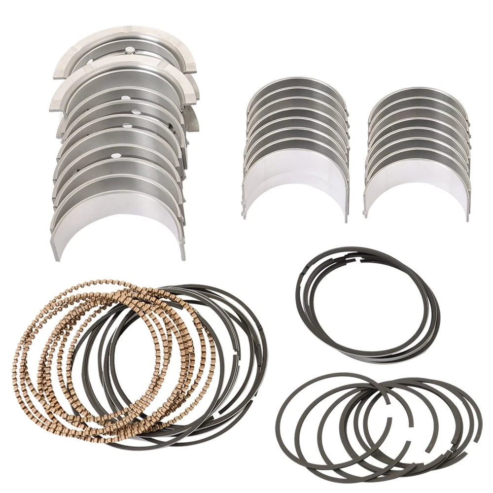 Main & Rod Bearings Kit w/ Piston Rings for Chevrolet LS Gen III IV V8 (4.8L, 5.3L)