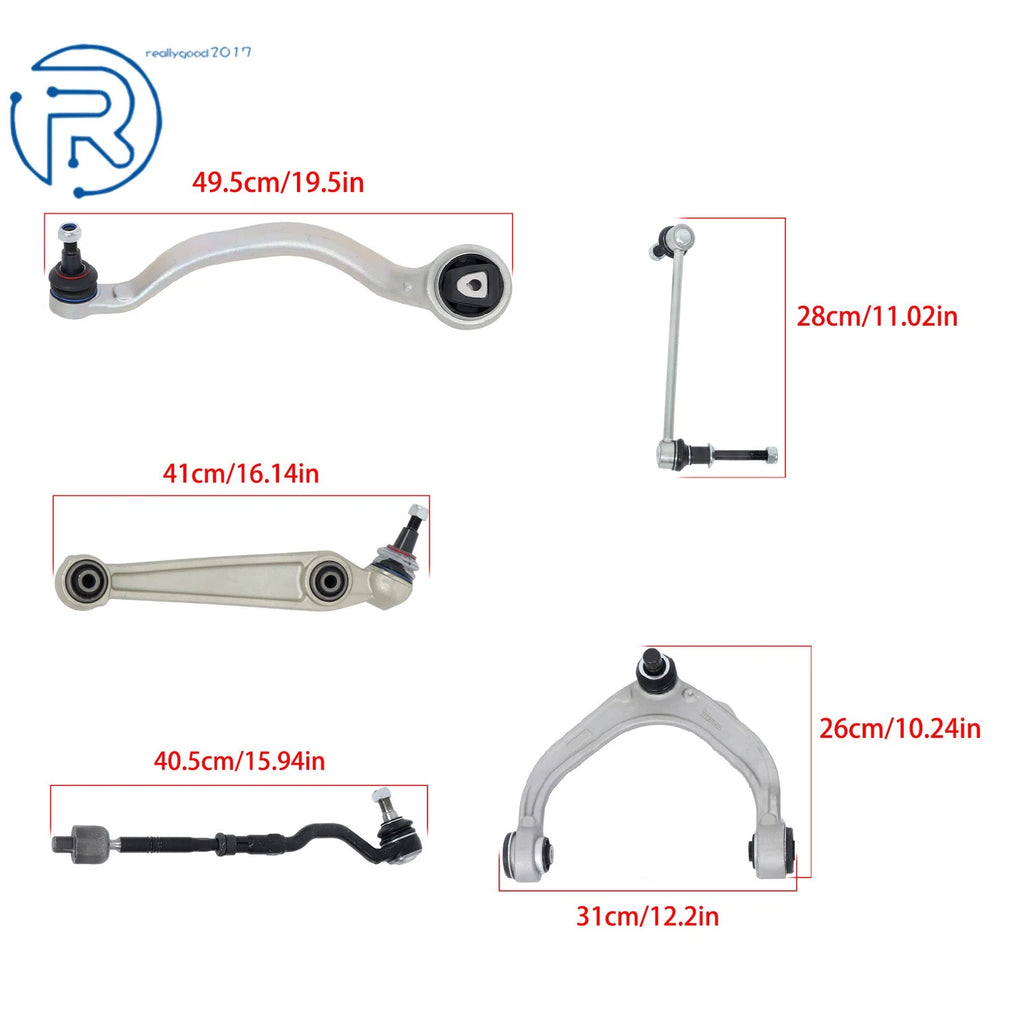 12X Front Control Arms + Ball Joints + Sway Links + Tie Rods for BMW X6 (2007–2013)