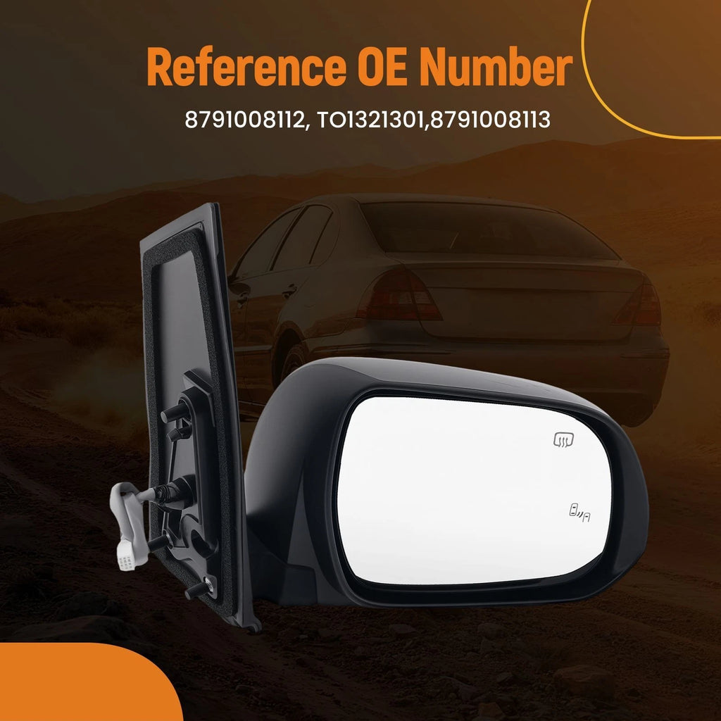Heated Right Side View Mirror for Toyota Sienna (2013–2017) TO1321301