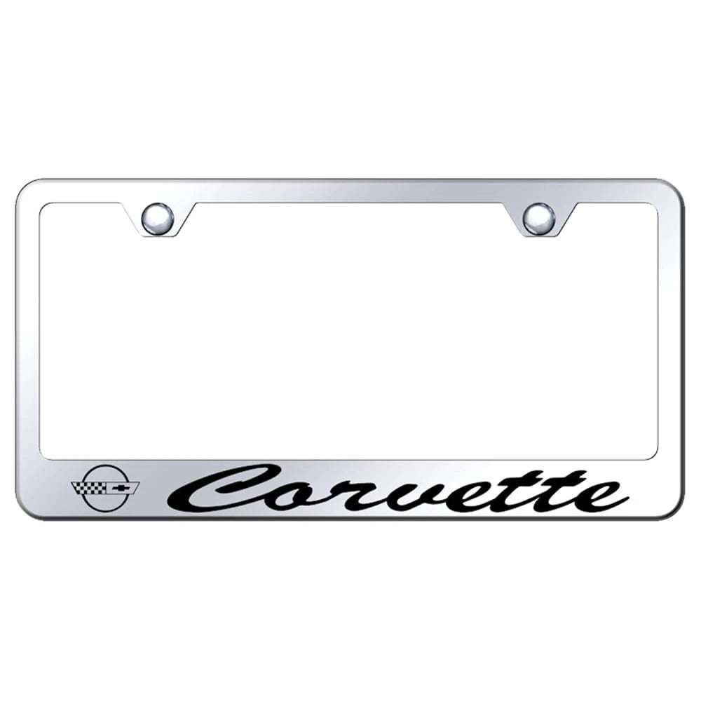 Script on Mirrored License Plate Frame for Chevrolet Corvette C4