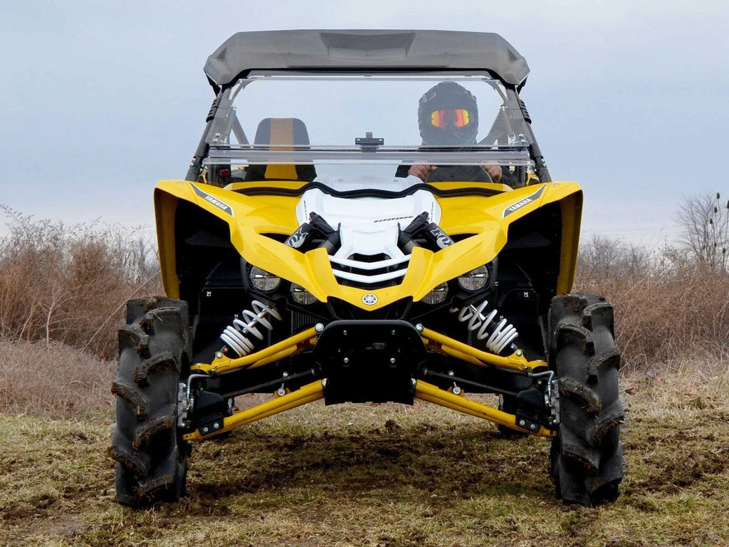 SuperATV Heavy Duty Scratch Resistant Flip Windshield for Yamaha YXZ (2016–2018)