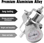 Universal Adjustable Fuel Pressure Regulator Kit with 0-140psi Gauge & Hose