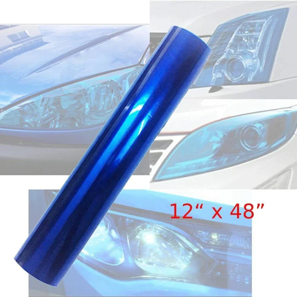 12x48 Blue Tint Vinyl Overlay Wrap Sheet Headlight Fog Light for Universal