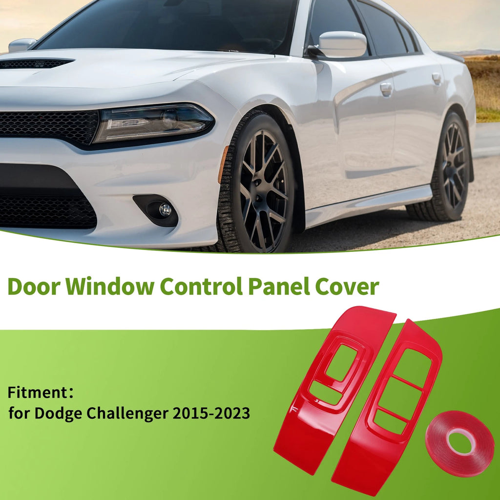 2Pcs Window Switch Bezel Cover for Dodge Challenger (2015–2023)