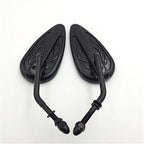 Furious Black Flame Mirrors for Harley Sportster Dyna Touring Softail