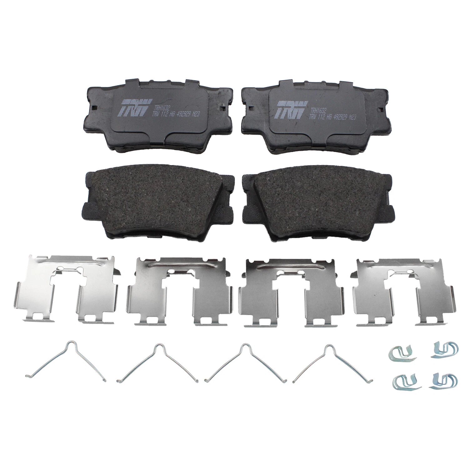 Set of 4 TRW Pro Low-Metallic Brake Pads with Hardware for Lexus HS250h (2012)