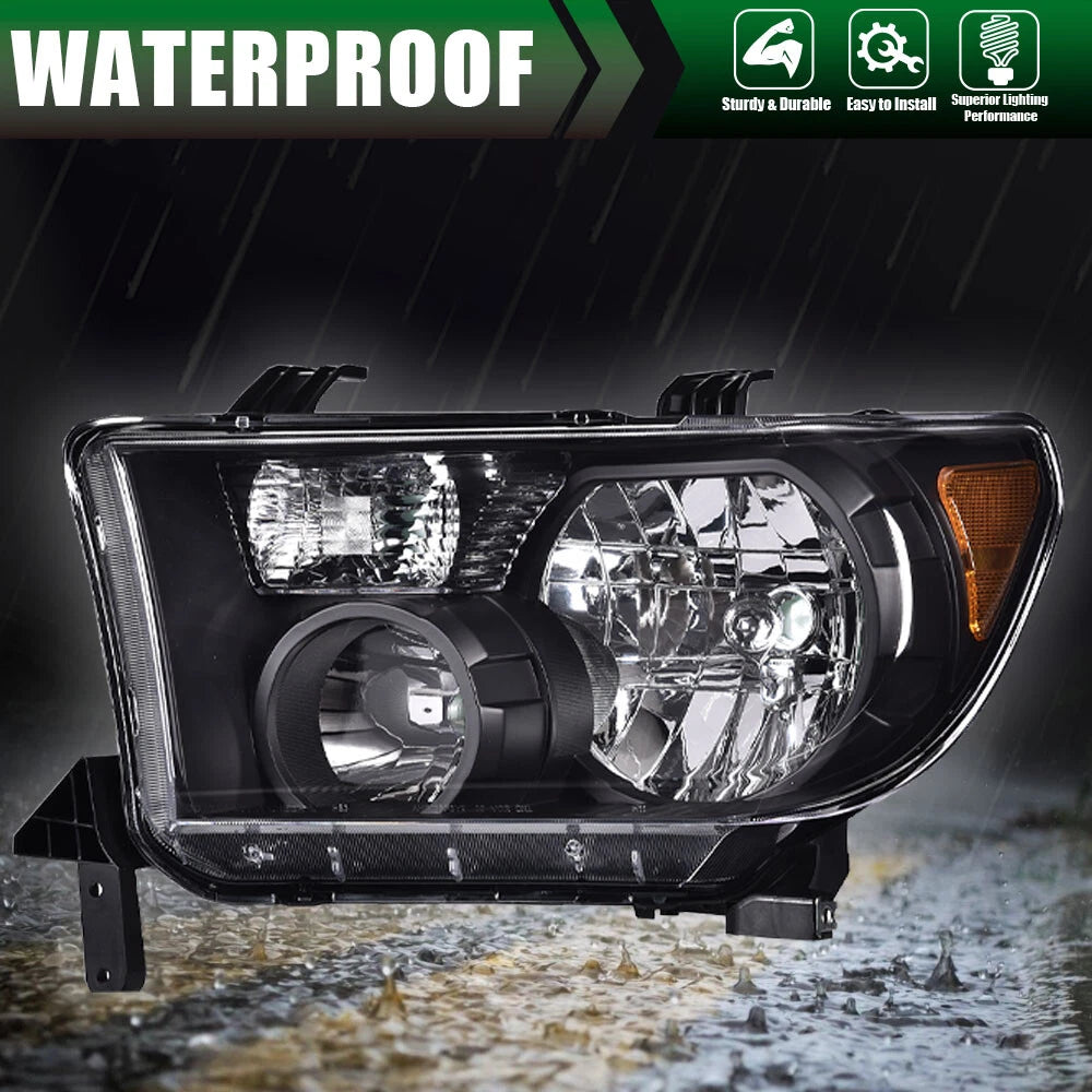 Black Chrome Headlights for Toyota Tundra, Sequoia (2007–2017)