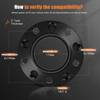 4X 2" 5x150 Hubcentric Wheel Spacer for Toyota Tundra, Land Cruiser, Lexus