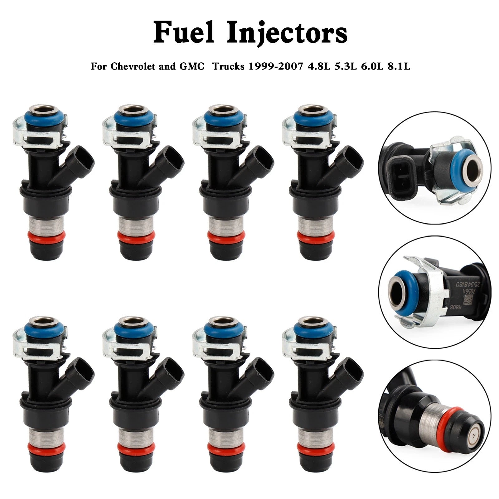 8PCS Fuel Injectors 25348180 881693002 RA087006 for Chevy MerCruiser Volvo Penta