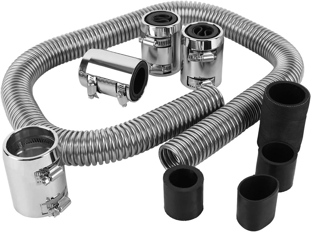 48" Stainless Steel Radiator Flexible Coolant Water Hose Kit