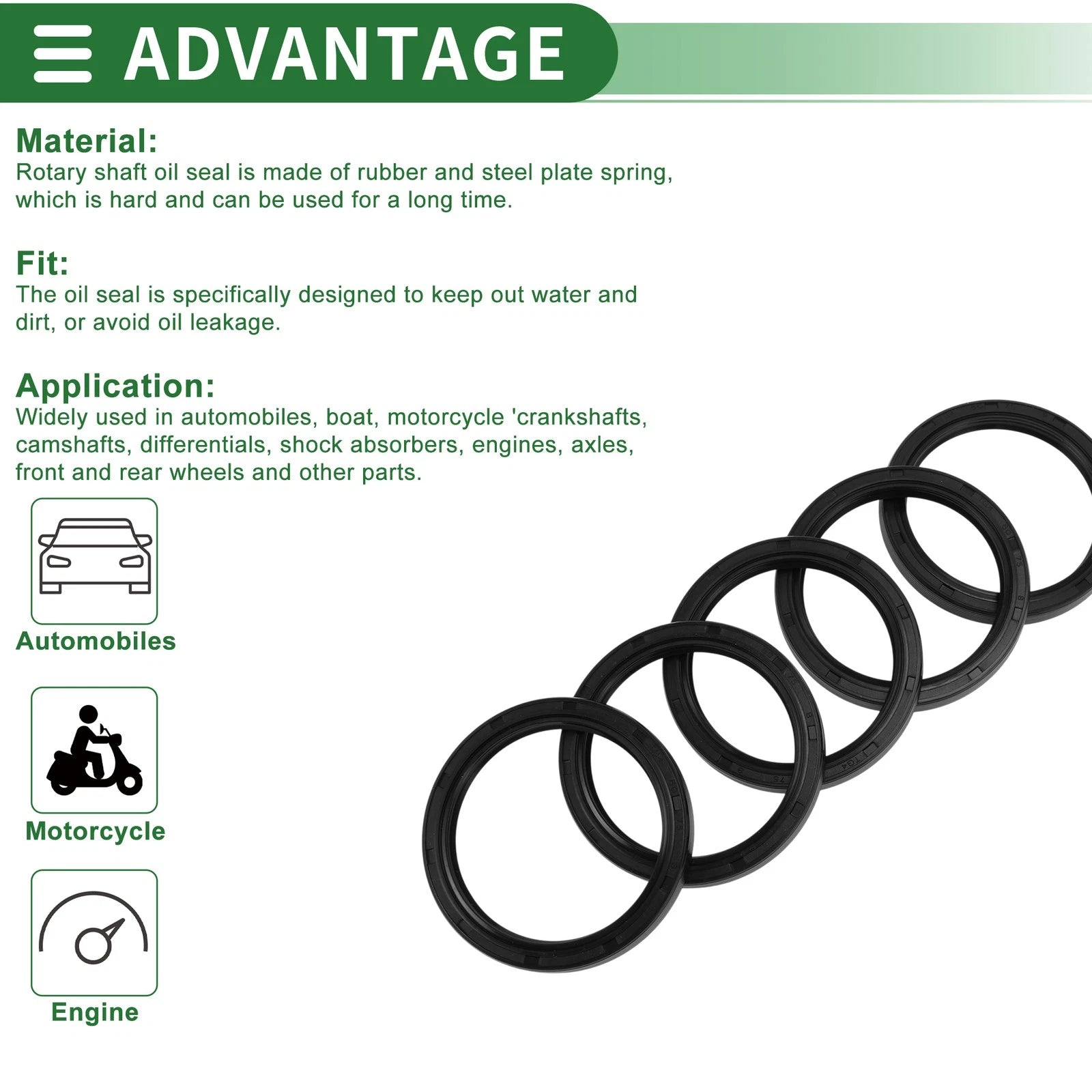 Oil Seal   - NBR Rubber 60x75x8mm