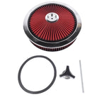 14" x 3" Round Air Cleaner w/ Chrome Lid for Universal Fit (5-1/8" Neck)