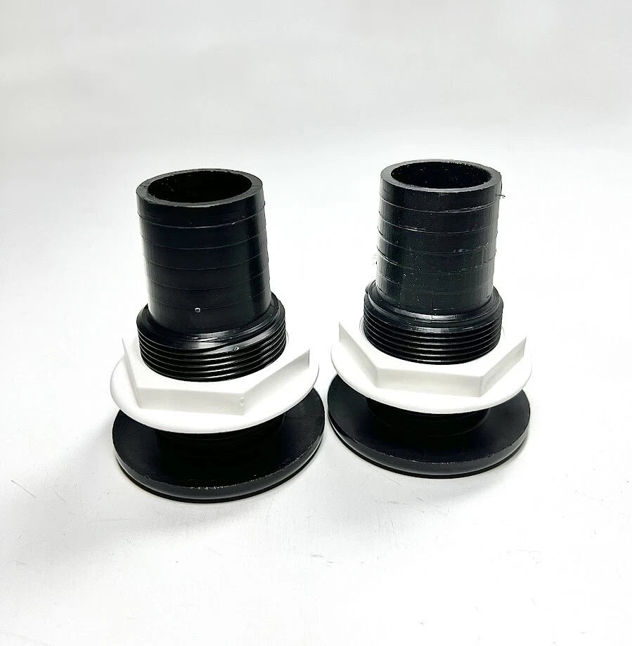 Set of 2 Thru Hull 1.5in Black Plastic for TH Marine TH-1500-DP