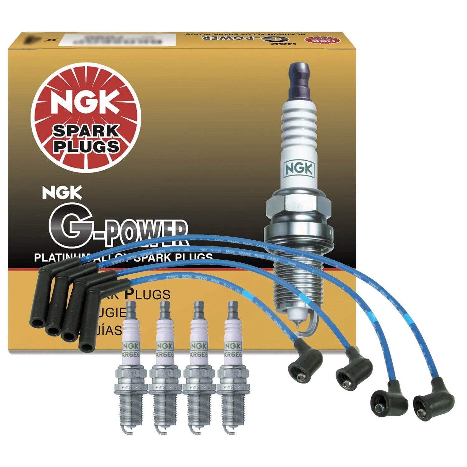 Set of 4 NGK G-Power Platinum Spark Plugs for Hyundai Scoupe (1990–1995)