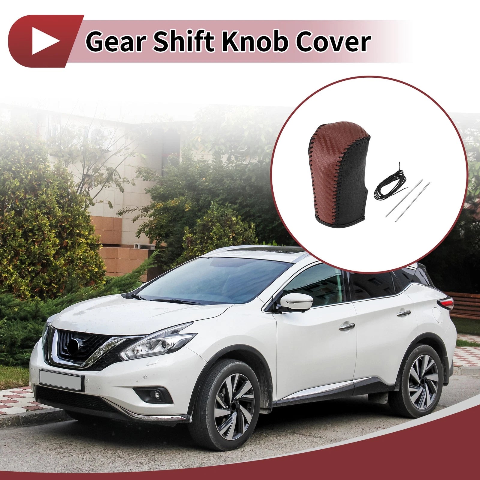 1 Pc Gear Shift Knob Cover for Nissan Murano (2009–2013) Black Brown
