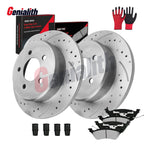 Set of 2 Rear Disc Rotors Ceramic Brake Pads for Town & Country Grand Caravan (2001–2007)