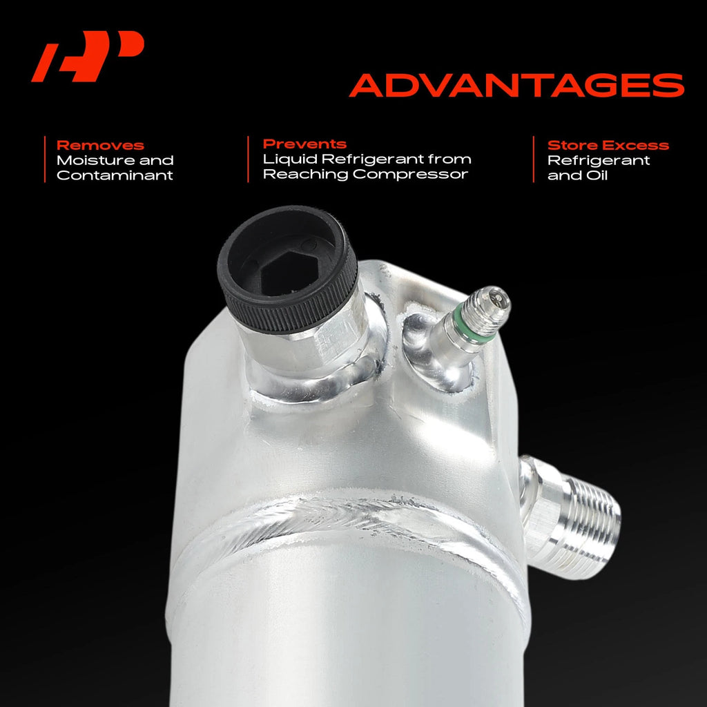 Aluminum AC Receiver Drier for Pontiac Fiero (1985–1988)