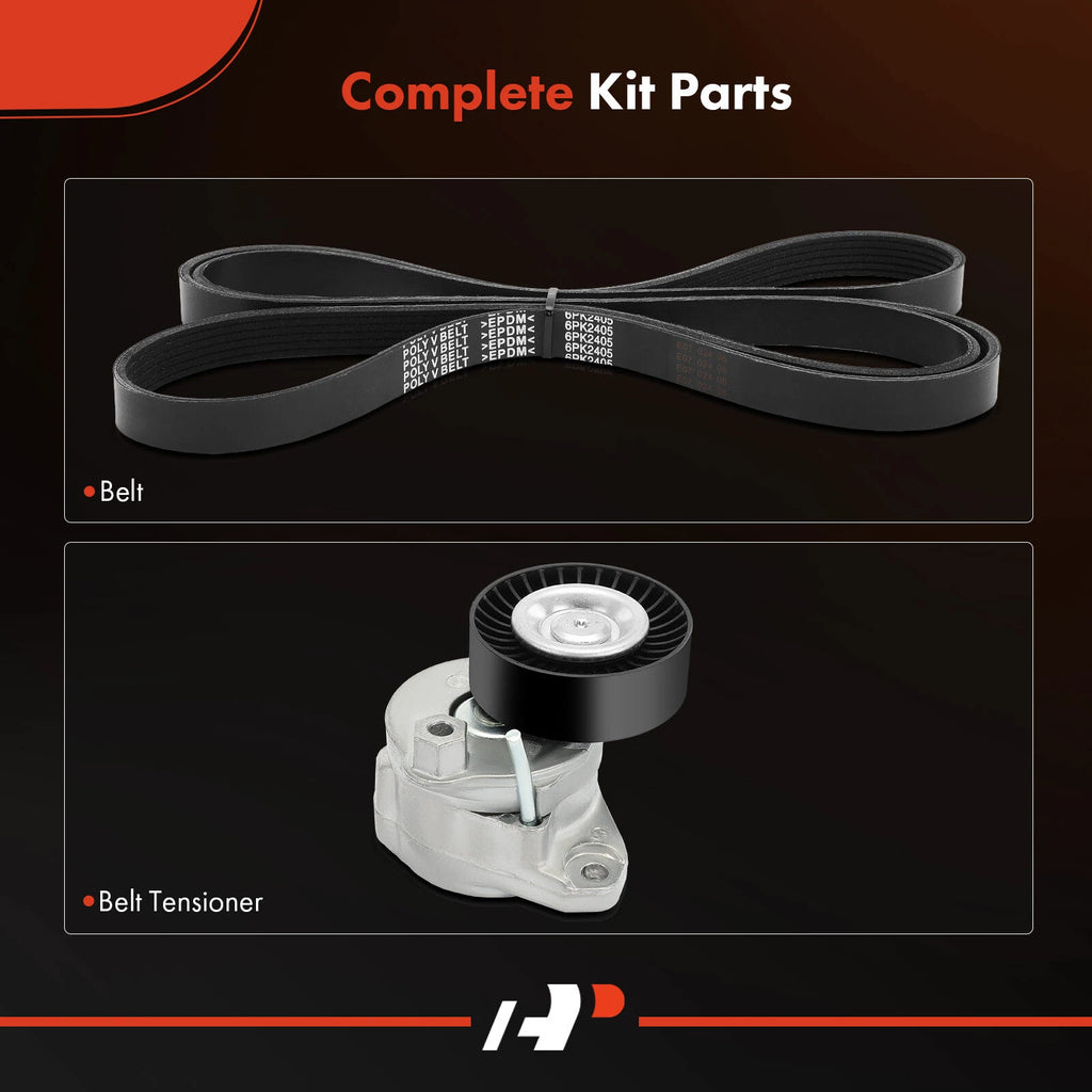 2X Serpentine Belt Drive Component Kit for Mercedes-Benz GL450 (2008–2009)