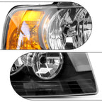 Set of 2 Headlight Assemblies Black for Ford Expedition (2003-2006)