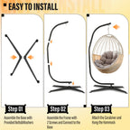 Hammock C-Stand for Chair Porch Swing (91")