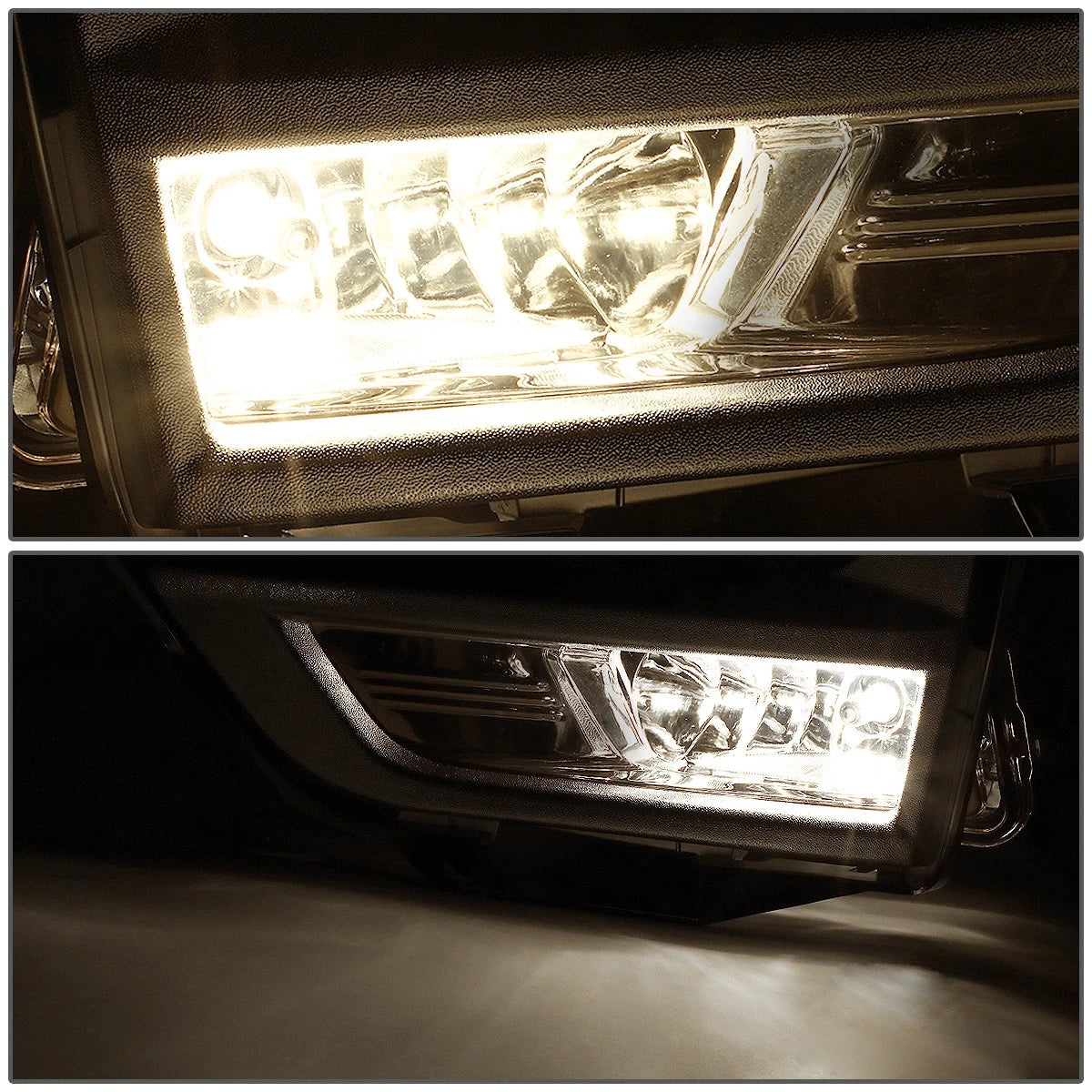 Pair of Smoked Lens Fog Lights with Switch & Silver Bezels for Rogue (2017–2018)