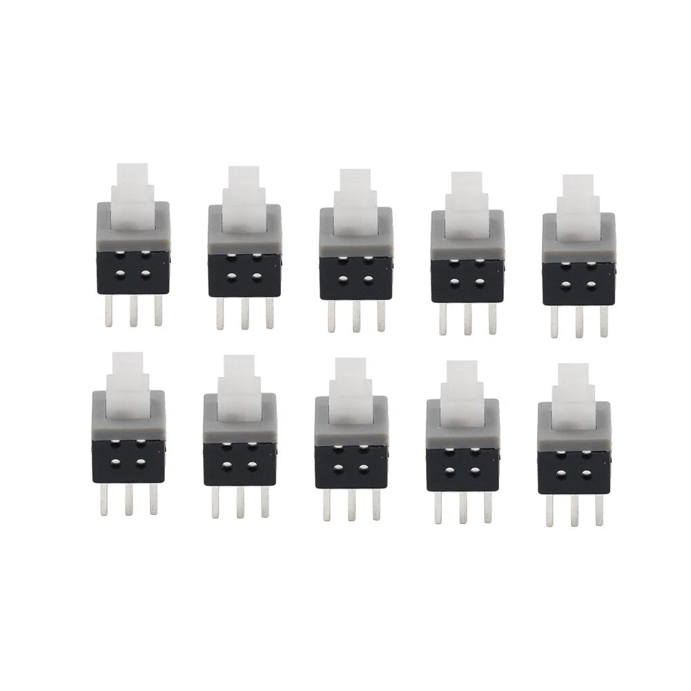 10PCS 5.8x5.8x10mm 6 Pin Tactile Push Button Switch Black for Automotive