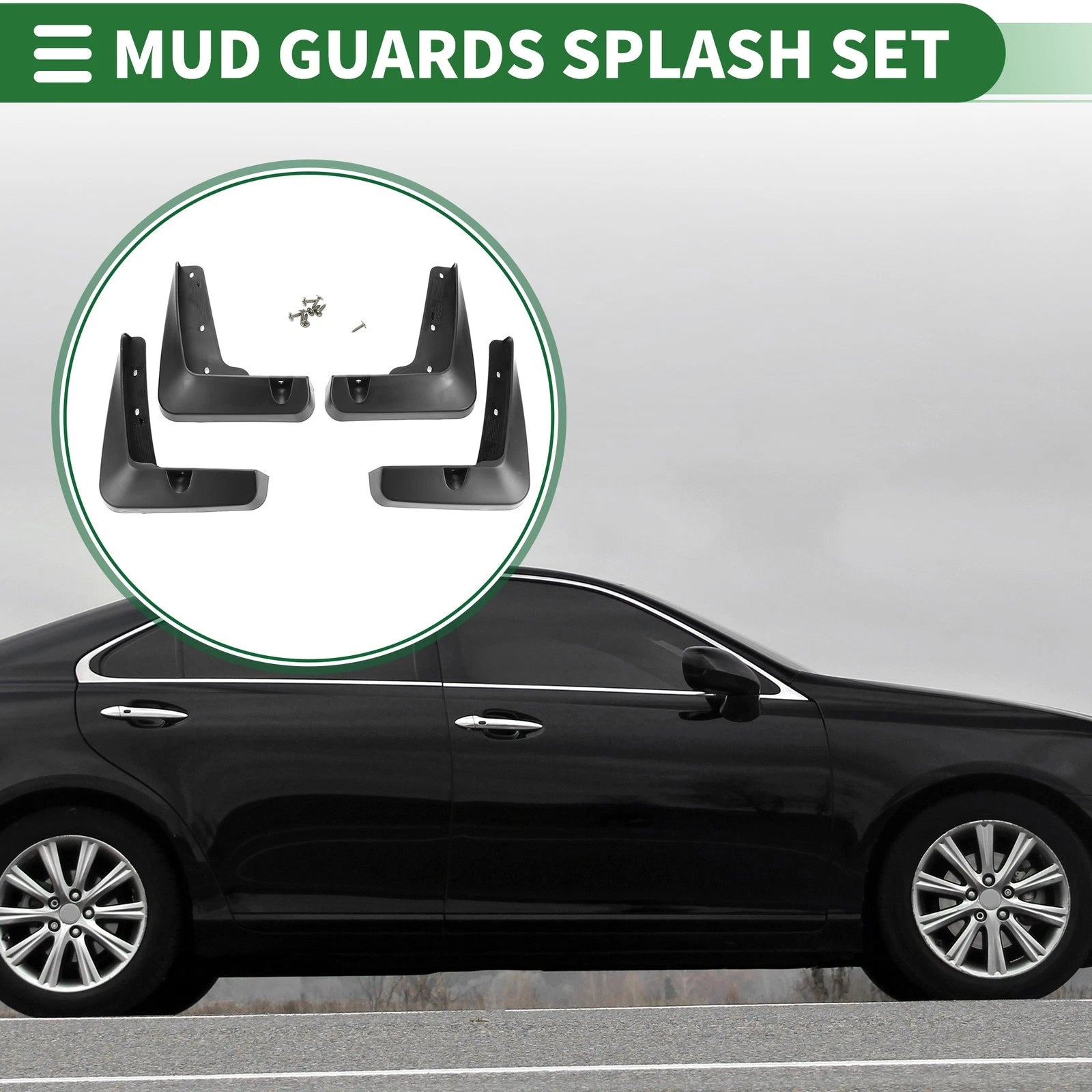 Set of 2 Mud Flap Splash Guards for Lexus ES350 (2013–2018)
