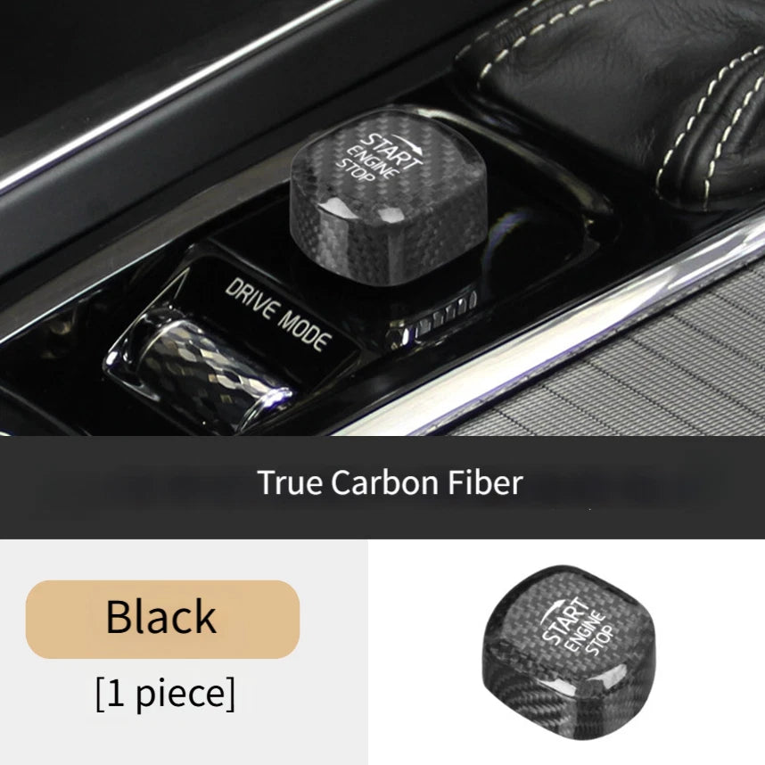 Carbon Fiber Start Button Cover for Volvo XC60 XC90 S60 S90 V90 (2010–2023)
